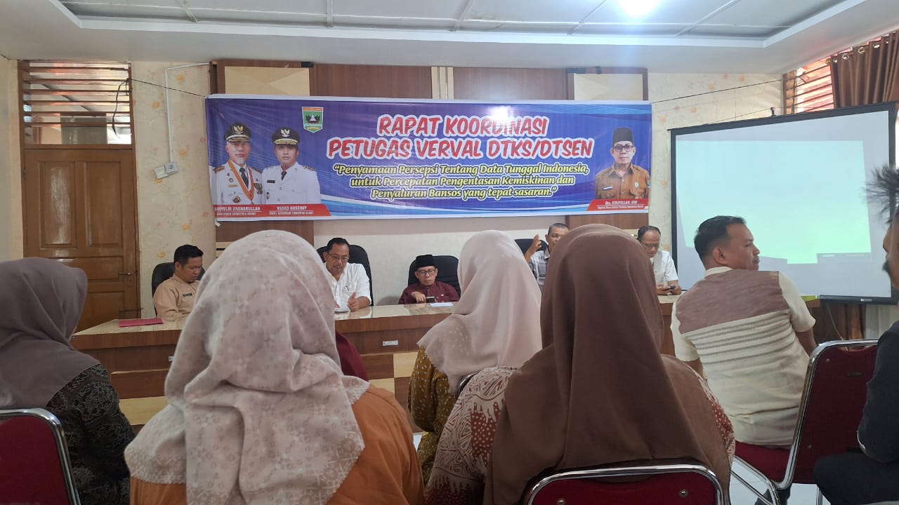 Rapat Koordinasi Petugas Verval DTKS/DKSEN Digelar di Dinas Sosial P3A Padang Pariaman